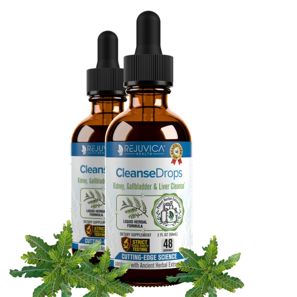 Rejuvica Health Cleanse Drops - Supplément d'assistance avancé pour le nettoyage des reins et des vérins - Livraison liquide pour une meilleure absorption - Chanca Piedra utilisé dans la forêt tropicale amazonienne
