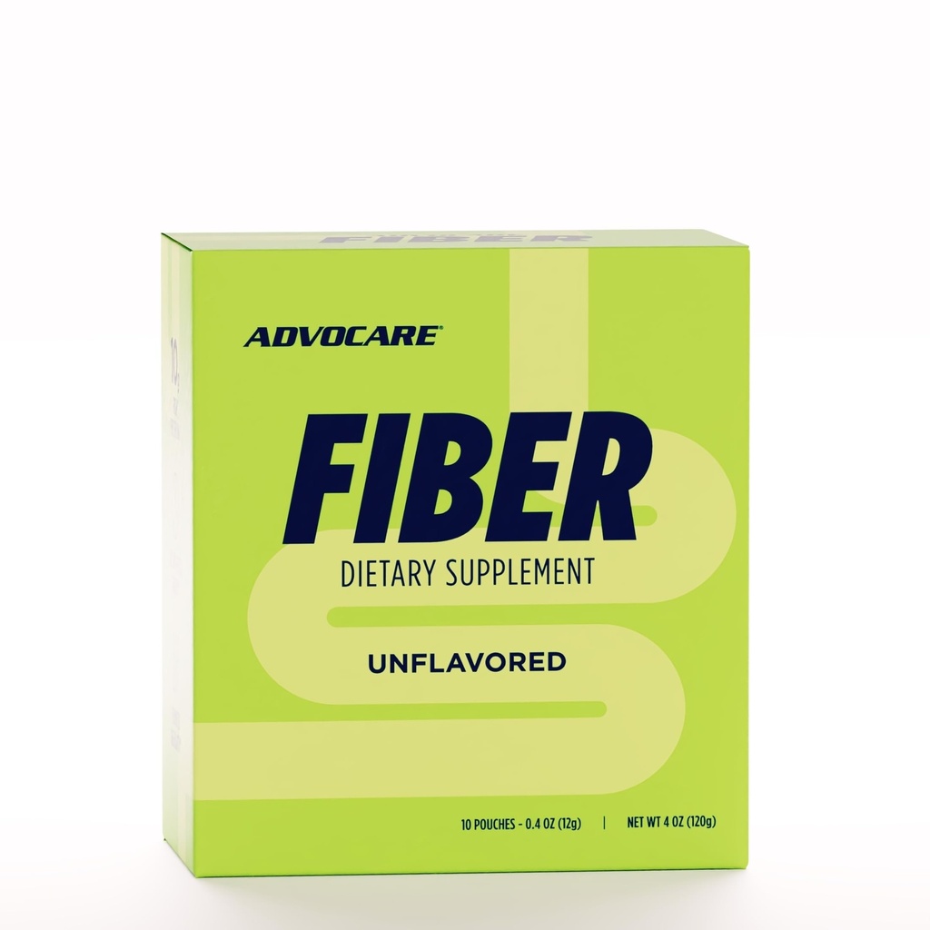 Supplément alimentaire advoCare Fibre - Supplément quotidien en poudre avec fibre soluble et soluble - Mélange comprenant graines de Psyllium et maïs - Soutiens santé digestif* - Non aromatisé - 10 Pouches