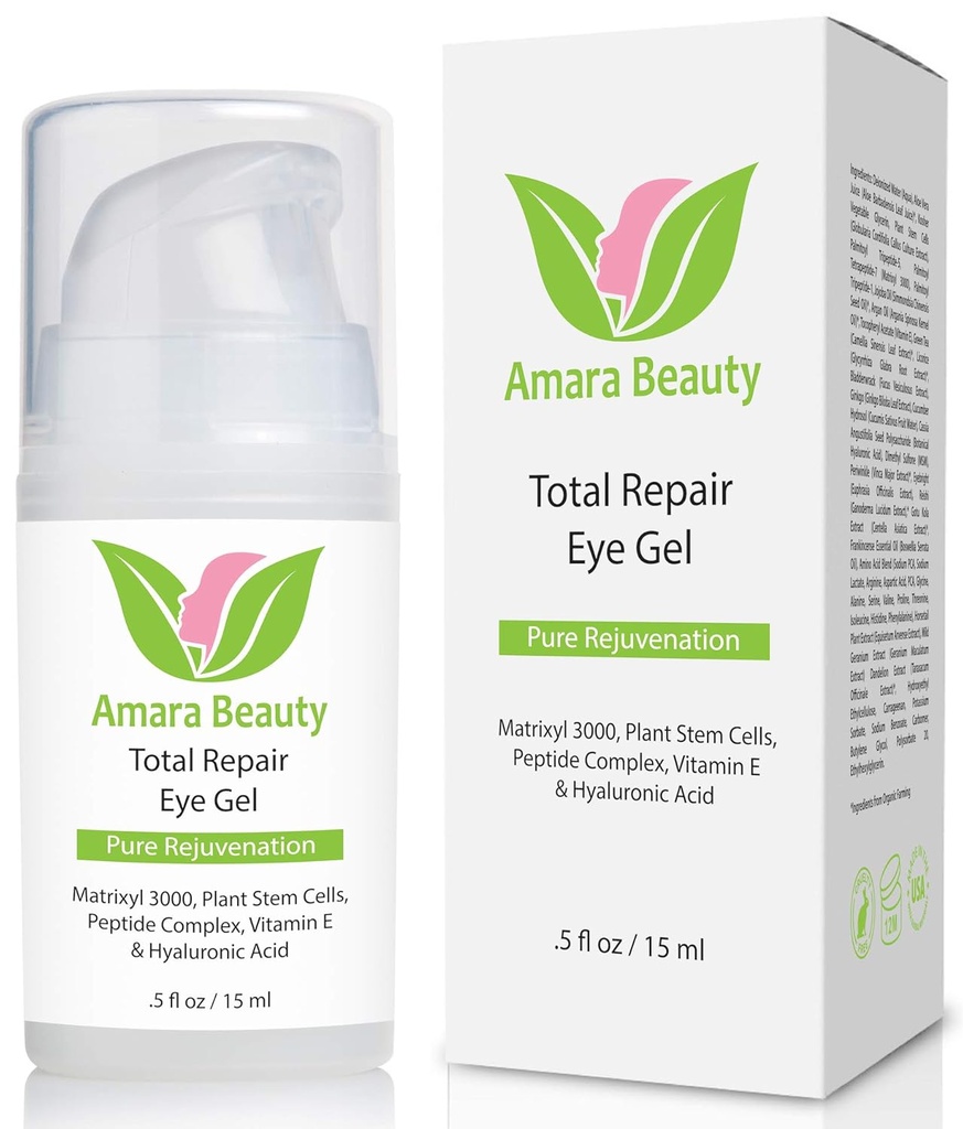 Am Beautyara Eye Cream Gel für dunkle Kreise und Puffiness mit Peptiden & Hyaluronsäure, 0,5 fl. oz.