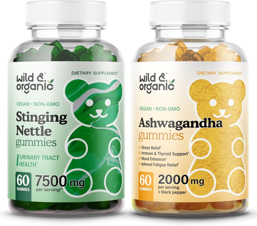 Wild & Organic Sting Nettle Root Gummis & Ashwagandha Gummis