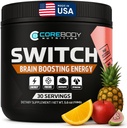 CoreBody Switch Energy Drink Mix -Nootropics Brain Support Supplement für Memory & Focus, Sugar Free Energy Booster mit Nootropics, Alpha GPC, All Day Focus* (Tropical Punch)