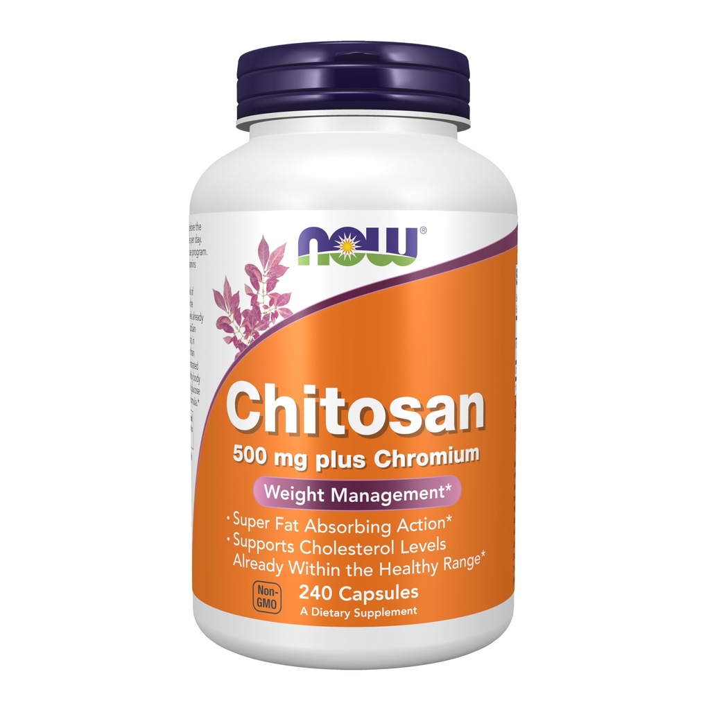 MAINTENANT Suppléments, Chitosan 500 mg plus Chrome, Gestion du poids*, 240 gélules