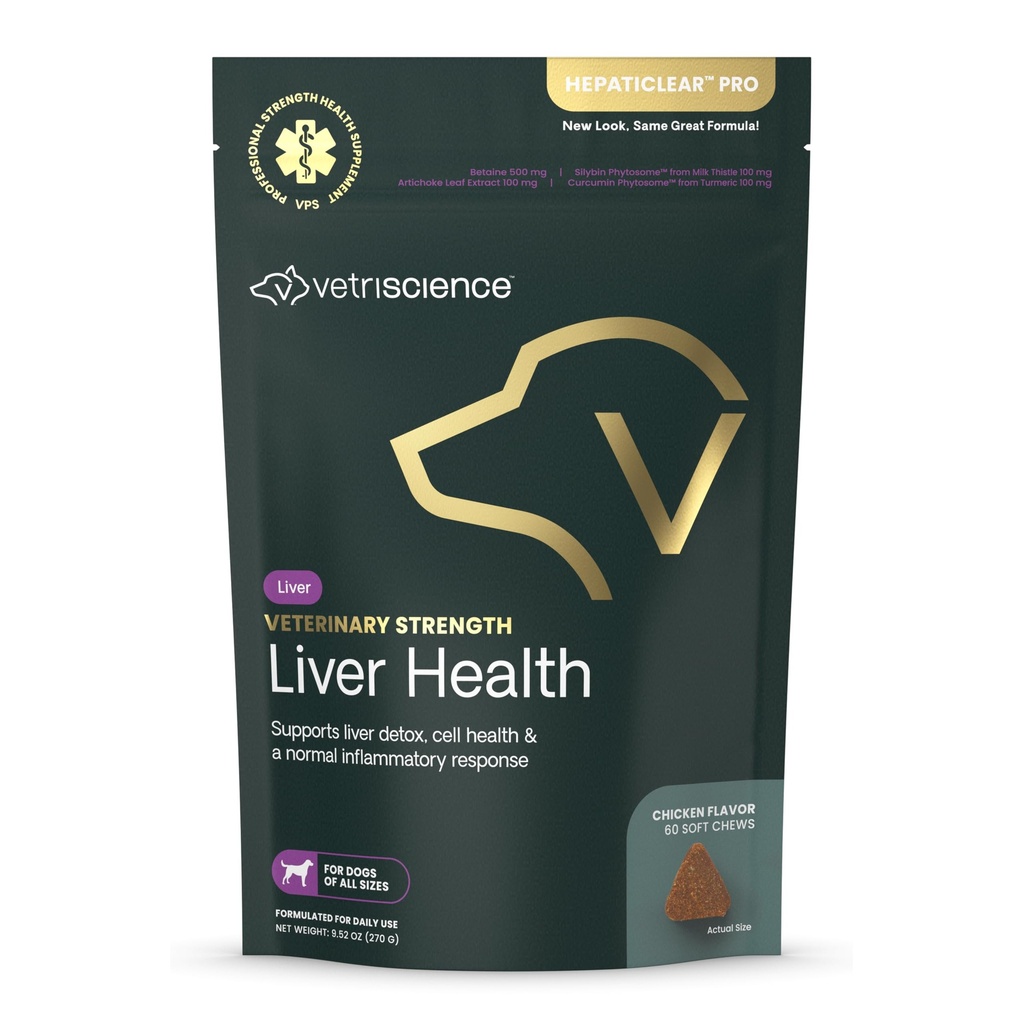 VetriScience Veterinary Strength Liver Health Chews - Canine Liver Care Supplement für Detox Support - Dog Supplement - Unterstützt Immunsystem - Kein Fasten erforderlich - 60 Count