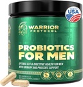 Probiotiques pour hommes avec prébiotiques - Supplément probiotique pour hommes pour la santé digestive, la santé de Gut, la santé immunitaire, Bloating et soins de la prostate - étagère de souches Stable, sans gluten et sans soja 60 capsules.
