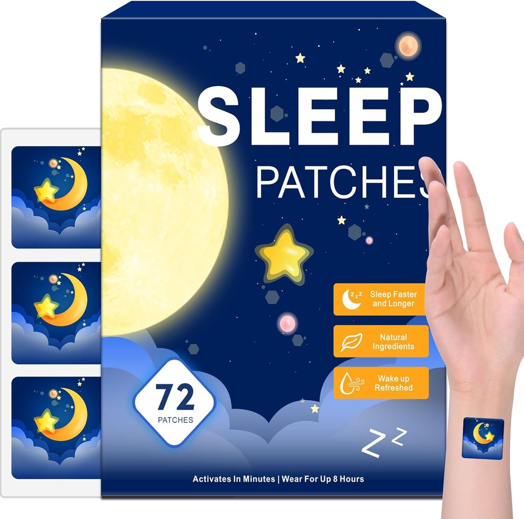 72 Pack Patchs de sommeil pour adultes Extra Strength, facile à appliquer Patch de sommeil avec Valerian et Mélatonin Patchs, longue nuit pour les hommes et les femmes