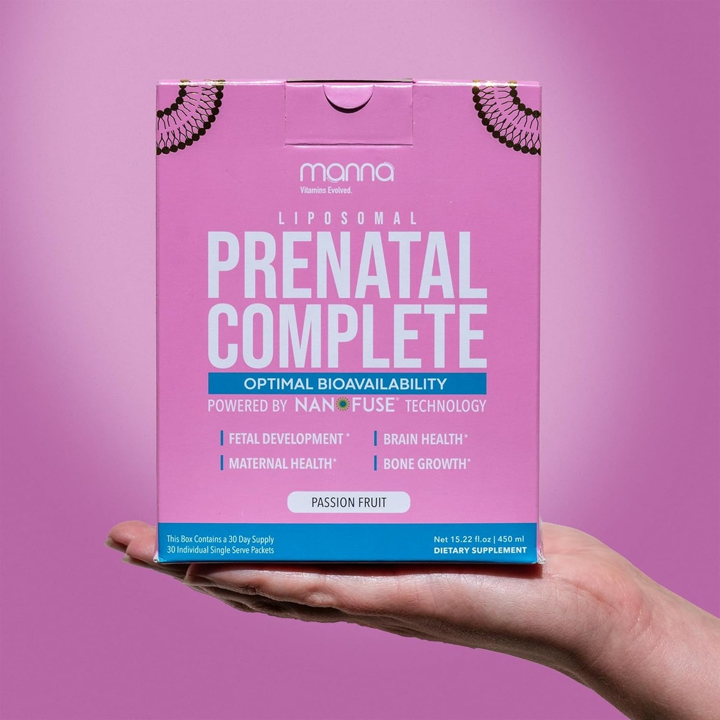 Manna Vitamins Evolved - Liposomal Prenatal Complete - Flüssige pränatale Vitamine für Frauen - Beste pränatale Vitamine für schwangere Frauen für alle Stadien der Schwangerschaft