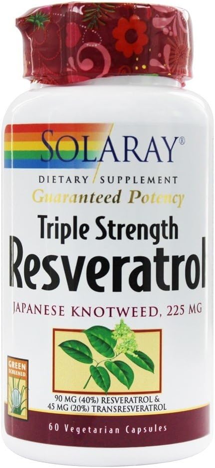 Solaray Triple Strength Resveratrol - 225 mg - 60 Vegetarische Kapseln
