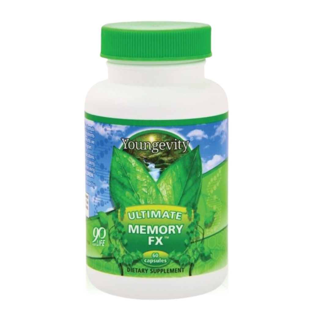 Youngevity Ultimate Memory FXTM: Ginkgo Leaf, Periwinkle Kräuter + Vitamine zur Unterstützung der Gehirnfunktion und des Gedächtnisses - Gehirngesundheit, Memory Retention Supplement (60 Kapseln)