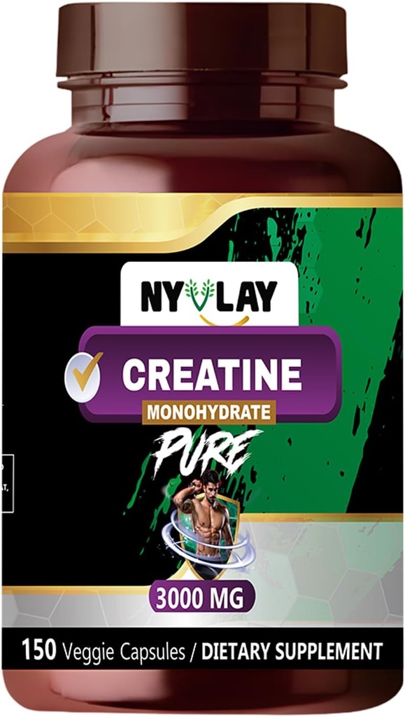 Creatine Monohydrate 3000 MG 150 Capsules.com Supplément diététique.com Formulation naturelle extra-résistance.