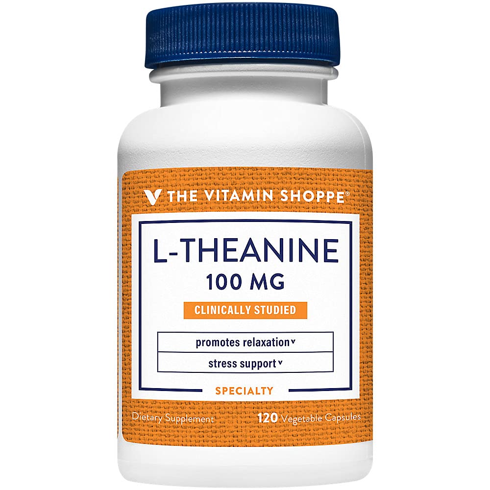 Der Vitamin Shoppe L-Theanin 100MG, klinisch untersucht Ingredient, unterstützt Entspannung & Stress (120 Kapseln)