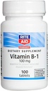 Rite Aid Vitamin B-1 (Thiamin), 100 mg - 100 Tabletten | Essential for Proper Nerve und Muskelfunktion | Nerve & Muskelunterstützung | Vitamin B1 | B1 Vitamin | Thiamin B1 Supplement | Thiamin B1