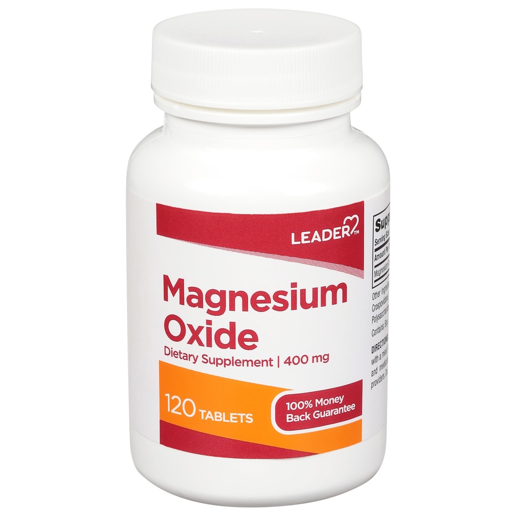 LEADER Supplément alimentaire à l'oxyde de magnésium 400MG 120 comprimés