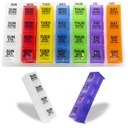 GMS 4 fois par jour Rappel hebdomadaire de pilules pour médicaments, vitamines, suppléments et autres pilules - Comprend 7 boîtes à pilules amovibles dans un plateau blanc plat (Rainbow)