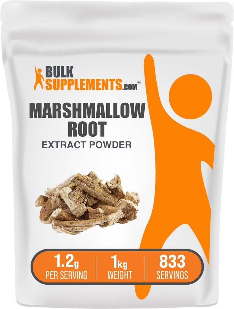 BulkSupplements.com Marshmallow Root Extract Powder - Marshmallow Root Supplement, Kräuterergänzung - Glutenfrei, 1.2g pro Servierung, 1kg (2.2 lbs) (Pack von 1)