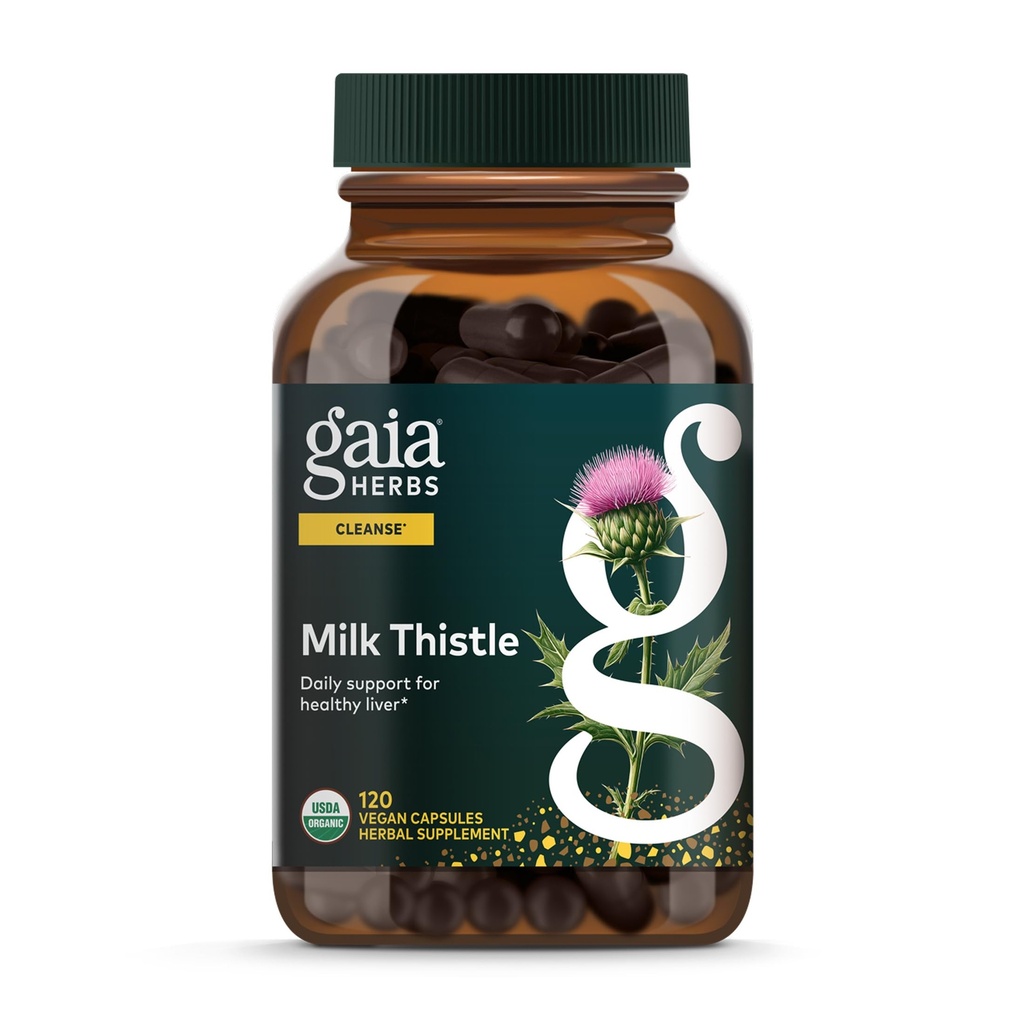Gaia Kräuter Milchdistel - Leber Ergänzung & Saubere Unterstützung für die Unterstützung gesunder Leberfunktion* - 120 Vegan Kapseln (40-Day Supply)