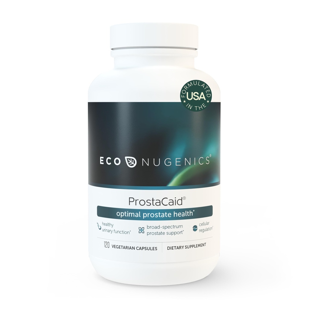 EcoNugenics ProstaCaid – Prostata-Gesundheitsergänzung für Männer mit Saw Palmetto Extrakt, Berberine, Turmeric BCM-95 Circumin, Quercetin, DIM, Pilze – Hilft w/Detox, Immununterstützung – 120 Kapseln