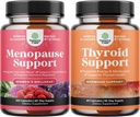 Bundle komplette Kräuter Menopause Ergänzung für Frauen für Nacht Sweats Mood 120ct und Kräuter Schilddrüse Unterstützung Complex - Mood Enhancer Energie Supplement für Schilddrüse Gesundheit