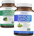 Super Greens & Schilddrüsen-Unterstützung (3-Monats-Versorgung) Schilddrüse Vitalität Bundle Bio Super Greens Powder - Komplette Superfood (180 Kapseln) & Schilddrüsen-Unterstützung für Männer und Frauen (Non-GMO)(180 Kapseln)