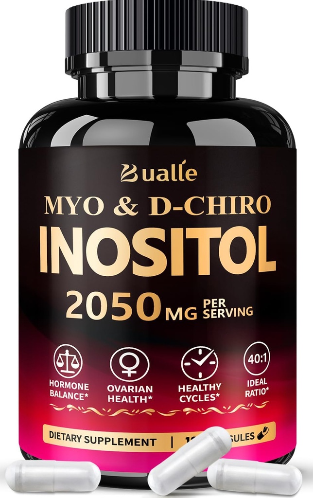 Bualle Myo-Inositol & D-Chiro Inositol Supplement (40:1) Blend to Support Hormon Balance für Frauen