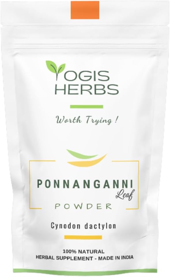 YOGIS HERBS Ponnanganni Blattpulver (Sessile Joyweed) – ganzheitliche Gesundheitsergänzung für Augen, Haut, Knochen und Immune Wellness | Natural Detox Aid -100 GMS (3.5 oz)