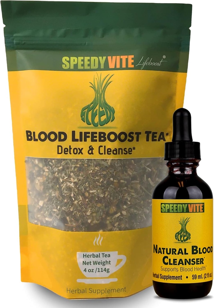 Supplément biologique pour le nettoyant du sang naturel (Set: Thé et Combo goutte liquide)