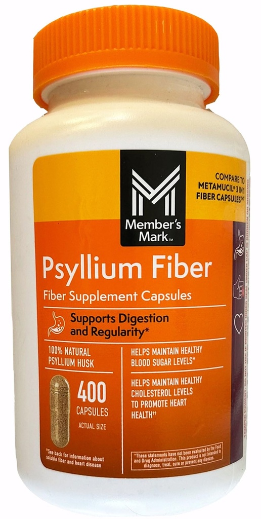 Mark 100% natürliche Psyllium Husk Fiber Capsules, Verdauungsgesundheit, 400 Count (Pack von 1)
