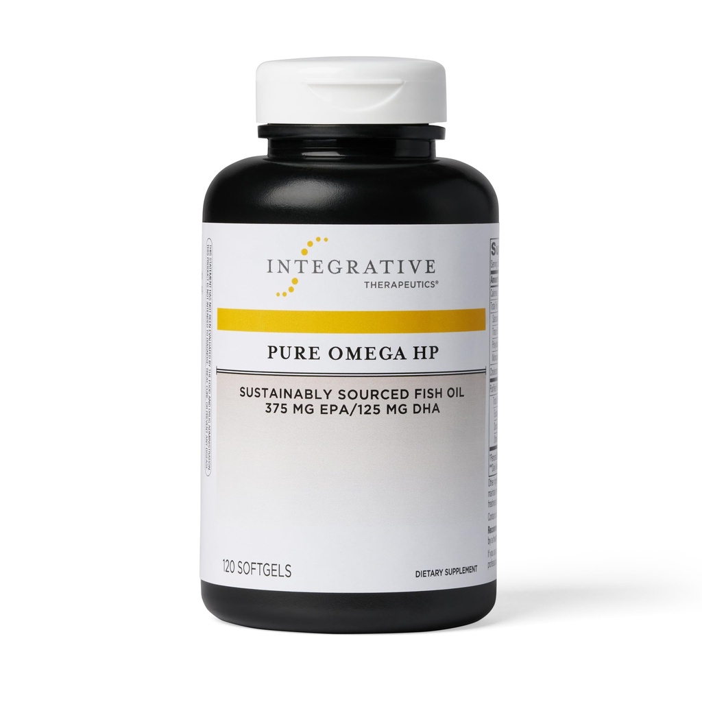 Thérapeutique intégrative Pure Omega HP - Supplément à l'huile de poisson pour le soutien nutritionnel - Soutient la santé cardiaque* - Pas de Burps de poisson - Source durable - Sans gluten et sans lait - 120 Softgels (120 portions)
