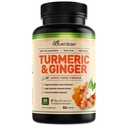 Nature's Base Turmeric and Ginger Supplement - mit Curcumin, Apfelessig & BioPerine Schwarz Pfeffer Extrakt - 95% Curcuminoide - 60 Kapseln