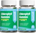 2 Pack Chlorophyll Gummie für Körper Odor Deodorant*, Sugar Free Chewable Chlorophyll für Immununterstützung Frauen Vegan Non-GMO, 120 Count
