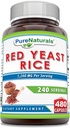 Pure Naturals Red Yeast Rice 1200 Mg pro Servieren, Kapseln Ergänzung | Non-GMO | Gluten Free | Made in USA (480 Count)