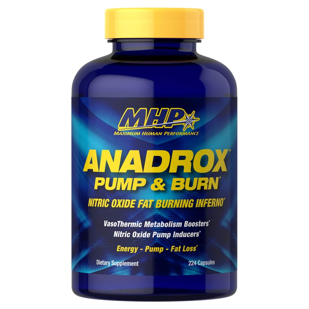 MHP Anadrox Pumpe & Burn, Nitric Oxide Fat Burning Inferno, 224 Kapseln