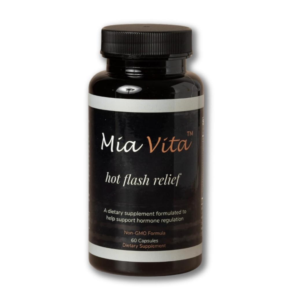 FEMMEPHARMA Mia Vita Heiße Flash-Ergänzungen für Menopause Non-GMO Natürliche Hormon-Verordnung für Nacht Sweats Black Cohosh & Dong Quai 60 Kapseln (30 Tage Versorgung)