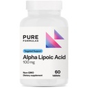 PureFormulas Alpha Lipoic Acid 100 mg ALA Supplement für Leberunterstützung, Antioxidantien, Nerve, & Cardiovascular Health Acido Alfa Lipoico 100mg Neuropathie Supplement Non-GMO 60 Tabletten