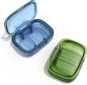 2 Pack 3 Compartment Small Pill Box, Moisture Proof Case, Travel Organizer für Taschengeld, Täglich tragbare Medizin Vitamin Container, Fischöl und Beilage
