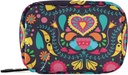 Reise Pille Organizer Wöchentliche kleine niedliche Pille Box 7 Tage Pille Case Vitamin Halter Pille Flasche Organizer (Schwarz Floral Herz)