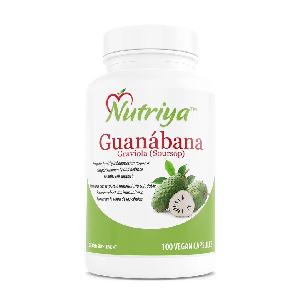 Guanábana (Graviola-Soursop) - Super Antioxidant-Supports Healthy Cell - Immune System Booster - 100 Vegetarian Capsules
