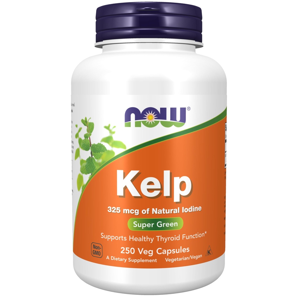 JETZT Ergänzungen, Kelp 325 mcg Natürliche Iodine, Unterstützt gesunde Schilddrüse Funktion*, Super Green, 250 Veg Kapseln