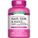 Nature's Truth Hair, Skin & Nails Vitamin | 5000 mcg Biotin | 165 Softgels | mit Collagen | Non-GMO & Gluten Free Supplement