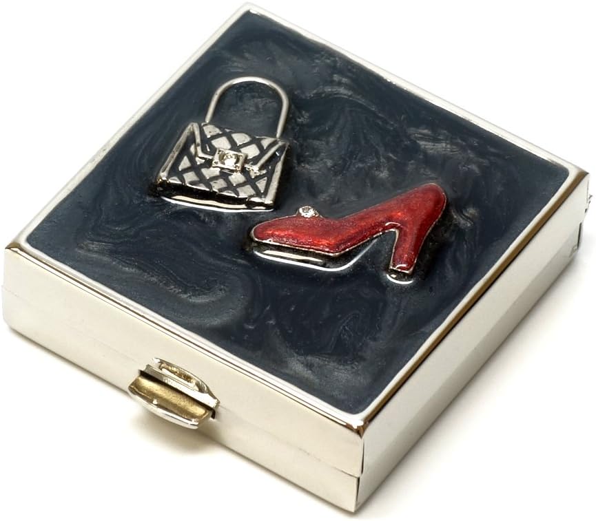 9311 Quadratische kleine Pille Box Organizer Schwarz Rotgold Frauen Reise Pille Case Geldbörse Tasche Container Täglich tragbare Medizin Vitamin Box Medikamente Ergänzung Mini Lagerung