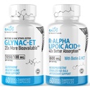 Nature's Fusions GlyNAC-ET (60 Kapseln) - R Alpha Lipoic Acid 600mg (60 Kapseln) - Anti Aging Bundle