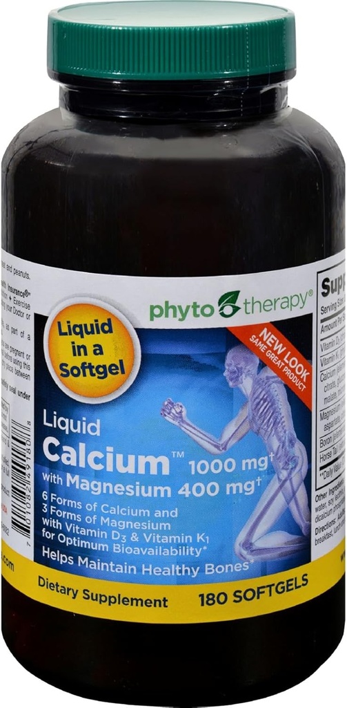 Therapy Liquid Calcium with Magnesium - 1000 mg - 180 Softgels.