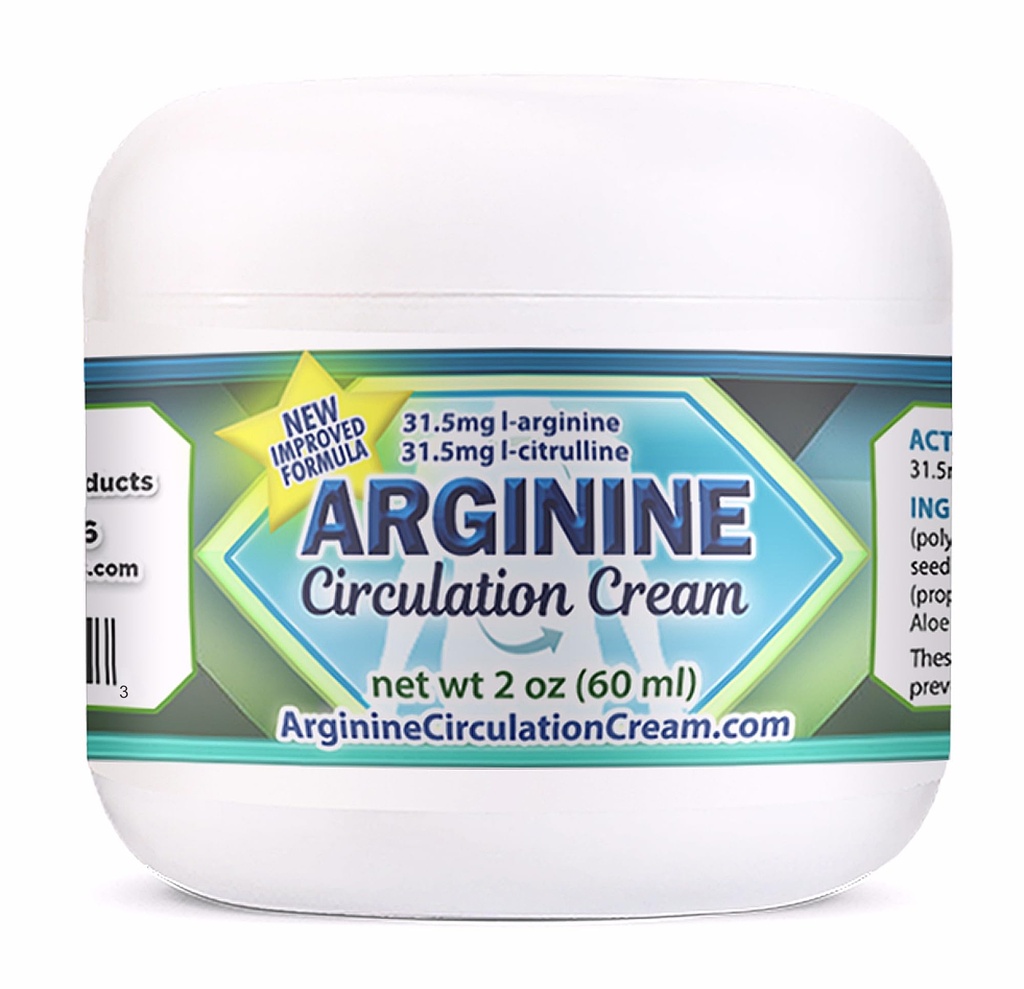 Arginine Zirkulationscreme 2 oz - Menthol, L Arginine & L Citrulline Lotion - Unterstützt gesundes Bein- und Körperblutfluss - Ganze Familienprodukte