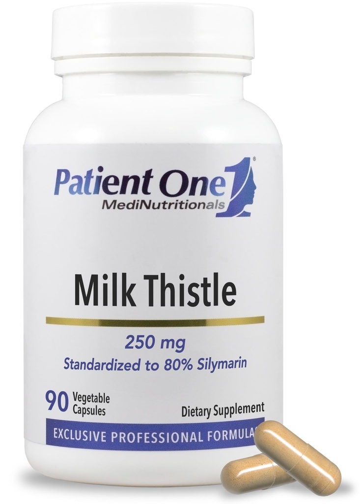 Patient One Milk Thistle Extract 250mg | Ergänzung zur gesunden Leberfunktion* | Standardisiert auf 80% Silymarin | 90 Kapseln