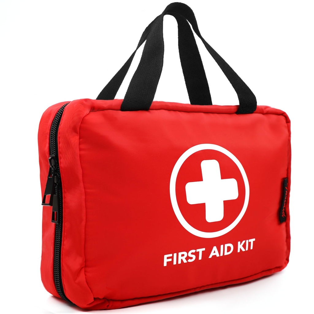 330 Stück Erste Hilfe Kit, Premium wasserdicht Kompakt Trauma Medizinische Kits für alle Emergenzen, Ideal für Zuhause, Büro, Auto, Reisen, Outdoor, Camping, Wandern, Bootfahren (Rot)