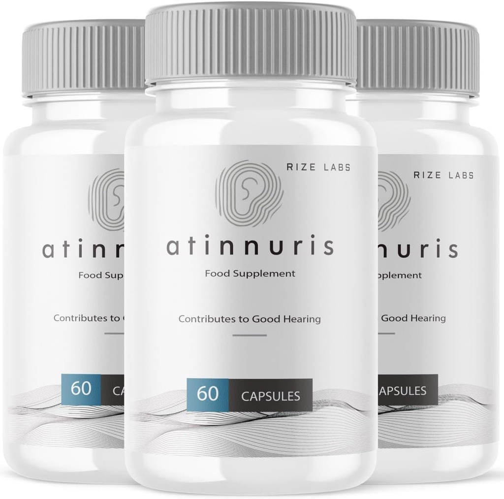 rize labs Atinnuris Capsules, Atinnuris Nahrungsergänzung, Atinnuris helfen, Ear Nerves zu beruhigen, Atinnuris gesundes Hören zu unterstützen, erweiterte Formel Pillen (180 Kapseln) (Pack von 3)