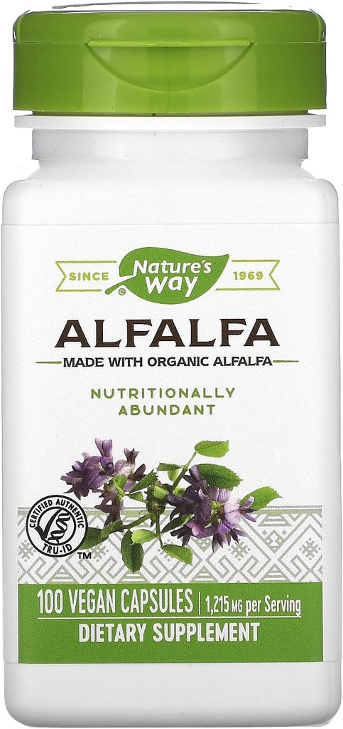 Naturweg Alfalfa Blätter -- 100 Kapseln