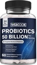 Probiotics 50 Billion, 23 Strains mit Bio-Präbiotika, Verdauungs- und Immununterstützung, Freeze-Dried, Delayed-Release, Besser als ein Dutzend Joghurts, 60 Vegan Caps