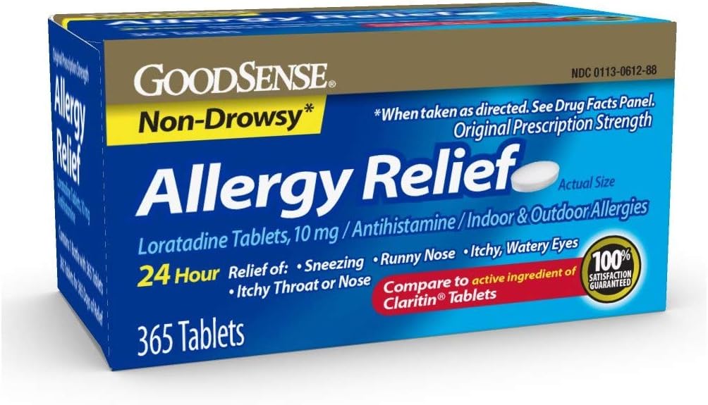 Goodsense Allergy Relief Loratadine 10 Mg 24 Hr Tablets, Blau, 365 Count (Pack von 12)