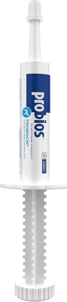 Probios Probiocin Gel oral pour chiens et chats, Supplément probiotique pour support digestif et immunitaire, 15 g Tube
