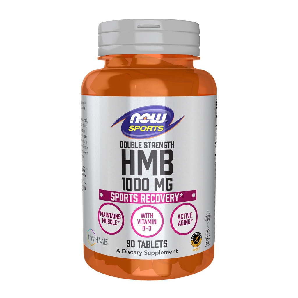 MAINTENANT Aliments Sports Nutrition, HMB (β-Hydroxy β-méthylbutyrate), double résistance 1 000 mg, 90 comprimés